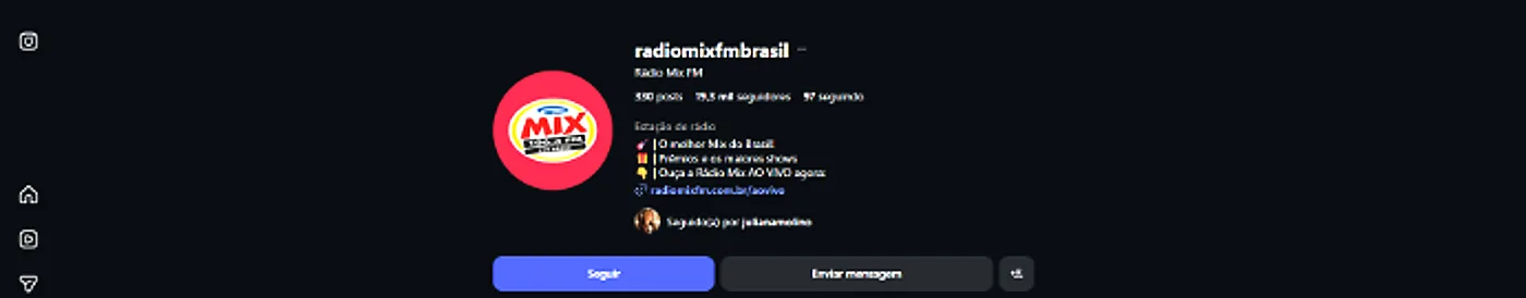 Perfil da Rádio Mix FM Brasil